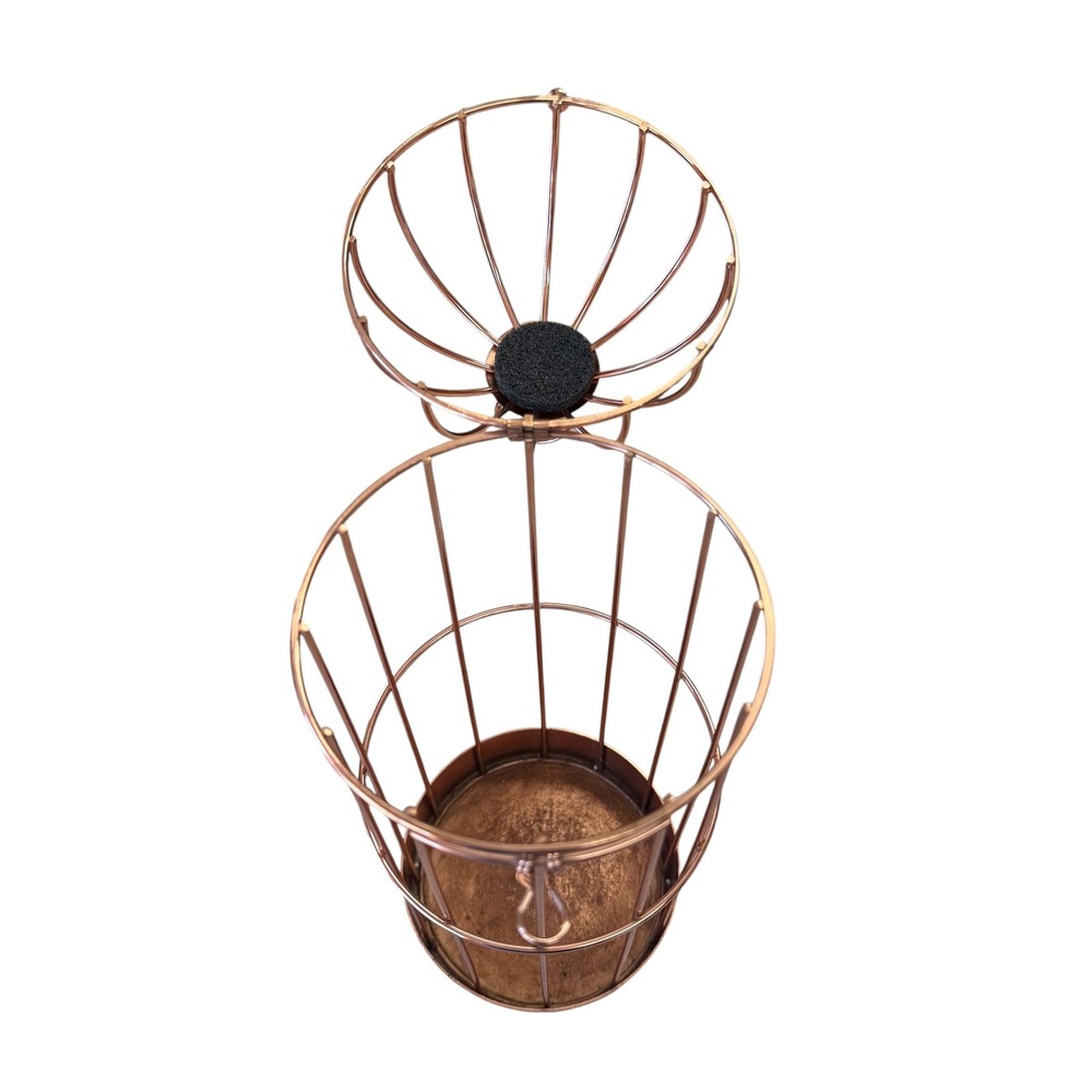 Laurent-Perrier Rose Champagne Birdcage Bottle Carrier Copper Tone Barware - Picture 4 of 5
